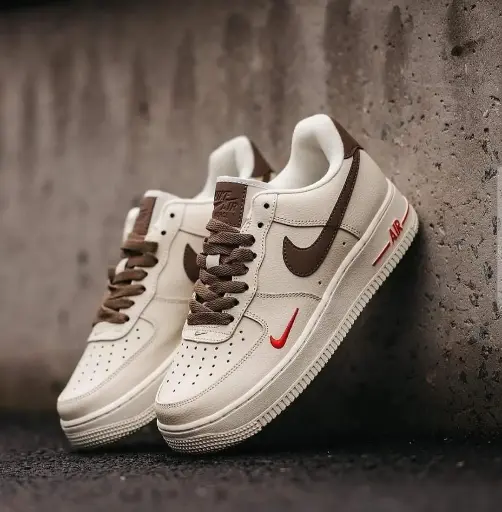 Nike Airforce 1 Mini Red Swoosh Coffee Milk 